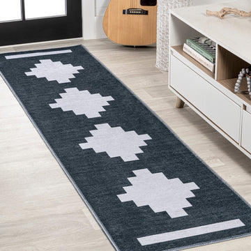 Adriel Geometric Tribal Medallion Machine-washable Area Rug